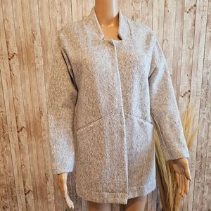 Express Comfy Long Open Jacket Coat Gray Small Petite- Great Condition